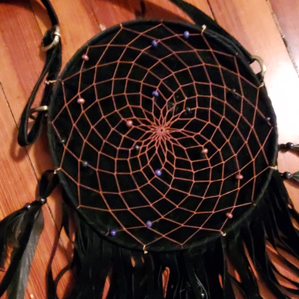 EUC. Festival purse with feathers and beads